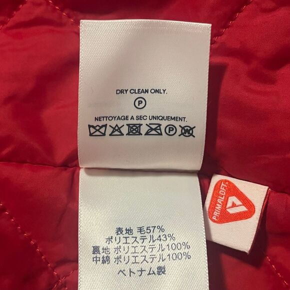 Lands End Woman’s Red Wool Zip Front Coat High Collar Sz 16P - Picture 7 of 8